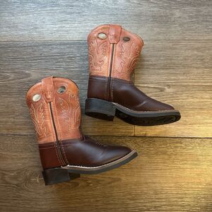 Old West Brown Cowboy Boots Kids Toddler Size 7 - New With Box